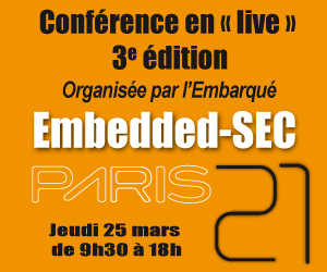 lembarquemedia's tweet photo. Demain aura lieu la conférence #EmbeddedSEC organisée par @lembarquemedia et consacrée à la #sécurité de l'#IoT et des systèmes embarquées. On peut encore s'inscrire. Programme et inscription : https://t.co/MOOipqyXJW https://t.co/4JlEBnMCuN