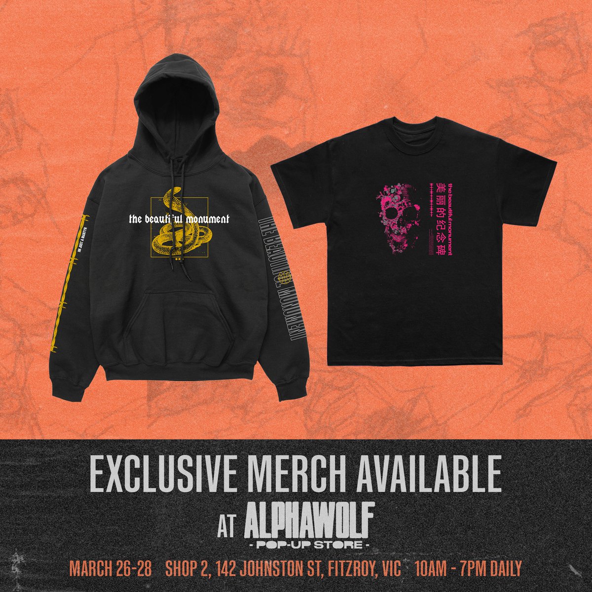 AyeMehMac's tweet photo. @_TBMofficial merch for the @AlphaWolfCVLT popup store this weekend. 🤠 https://t.co/jjZV7odXQK