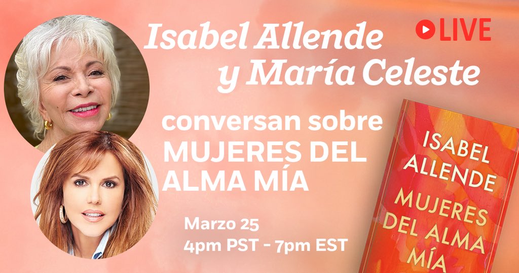 Regístrate gratis para el evento virtual de mañana  sites.prh.com/isabelallende