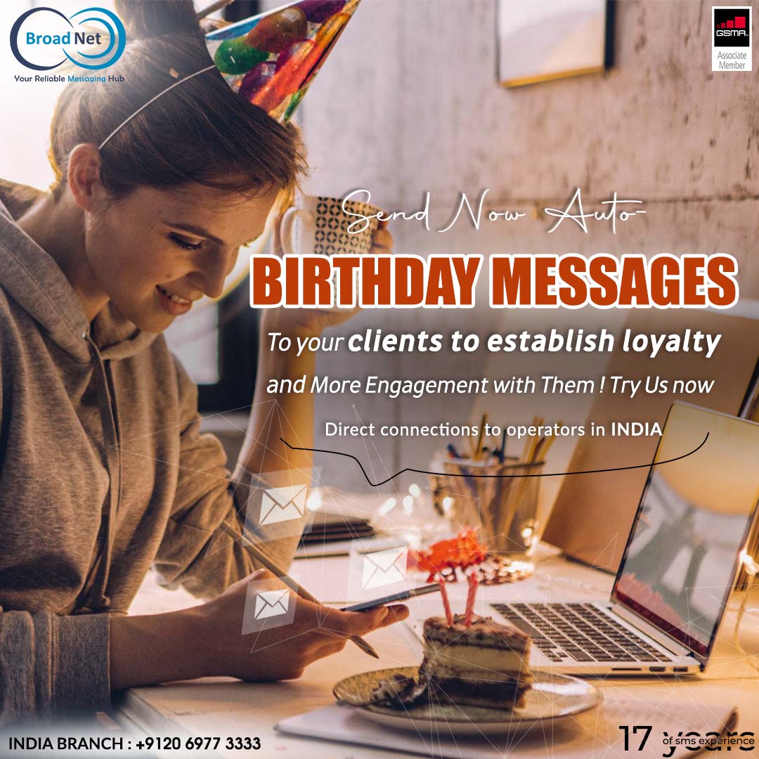 broad_net's tweet photo. Send now Auto Birthday Messages to your clients to establish loyalty and more engagement with them!
Try Us Now 
Direct Connection to Operators in India
India: +9120 6977 3333
#marketing #smsmarketing #india #software #integration #digitalmarketing #broadnettechnologies #broadnet https://t.co/qI3U8YquZJ