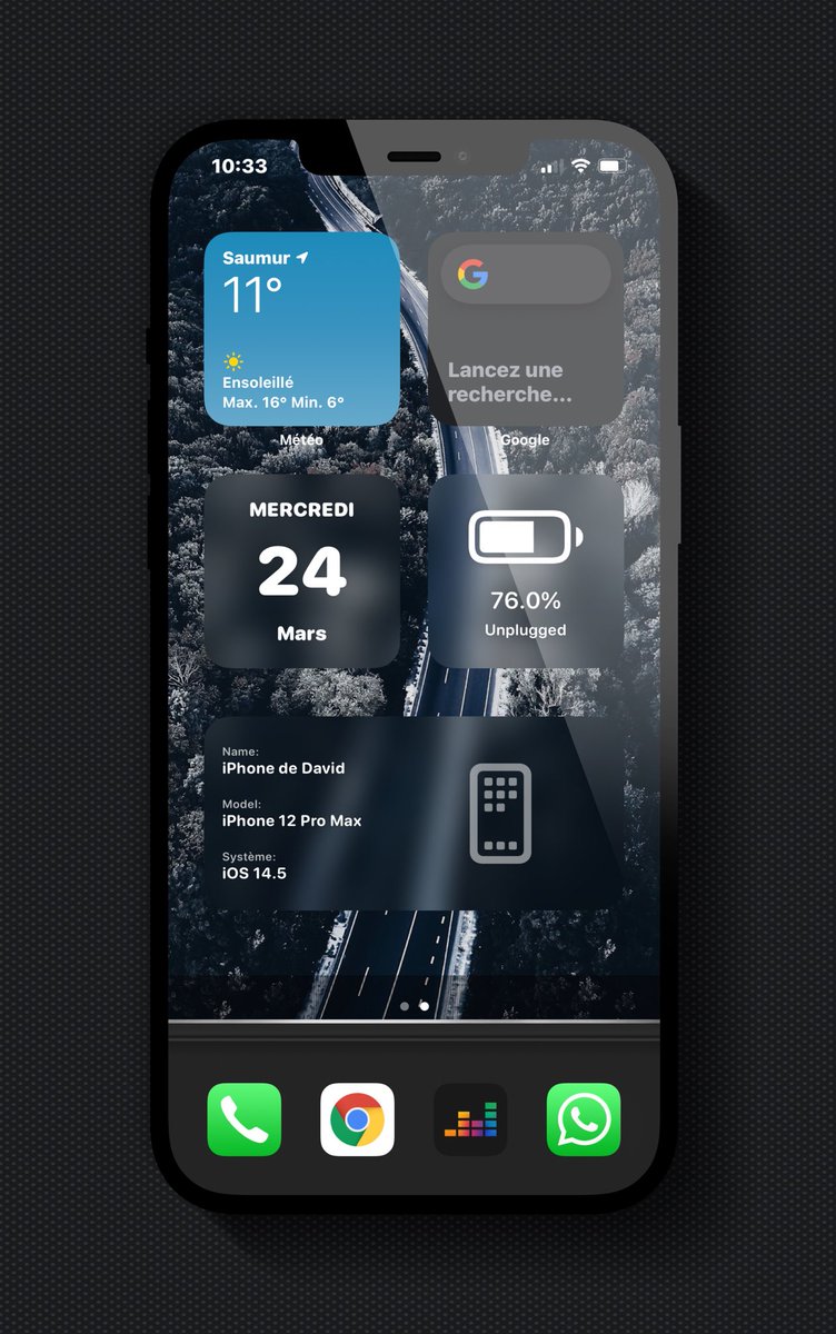 TeboulDavid1's tweet photo. Today’s stock 🌴
.
.
🔘 Transparent Widget @xDEHANG
🔘 Wall @Marcel73390851
🔘 #ShowDock @SeanKly
.
.
#iPhone12ProMax
#ios14homescreen
#ios14icons (stock😊)
#nojailbreak
#wallpaper
@JunesIphone #screenshotx
#iOS145 https://t.co/rPMLYe02j7