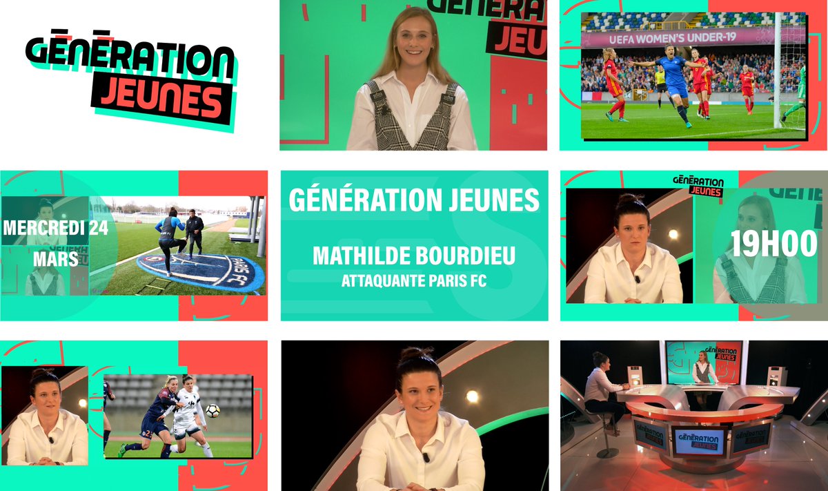 ⏰⚽️ Ce soir à 19h00, <a href="/eouzan_maxine/">Maxine Eouzan 🤸‍♀️💧🏅✈️☀️🍪</a> reçoit <a href="/MBourdieu9/">Mathilde Bourdieu</a>, attaquante du <a href="/PFC_feminines/">Paris FC Féminines</a> dans Génération Jeunes !

👀 Une émission à ne pas manquer sur Sport en France et disponible en replay juste après la diffusion sur mytvchain.com/sportenfrance-…

<a href="/FFF/">FFF</a> <a href="/FranceOlympique/">FranceOlympique</a>