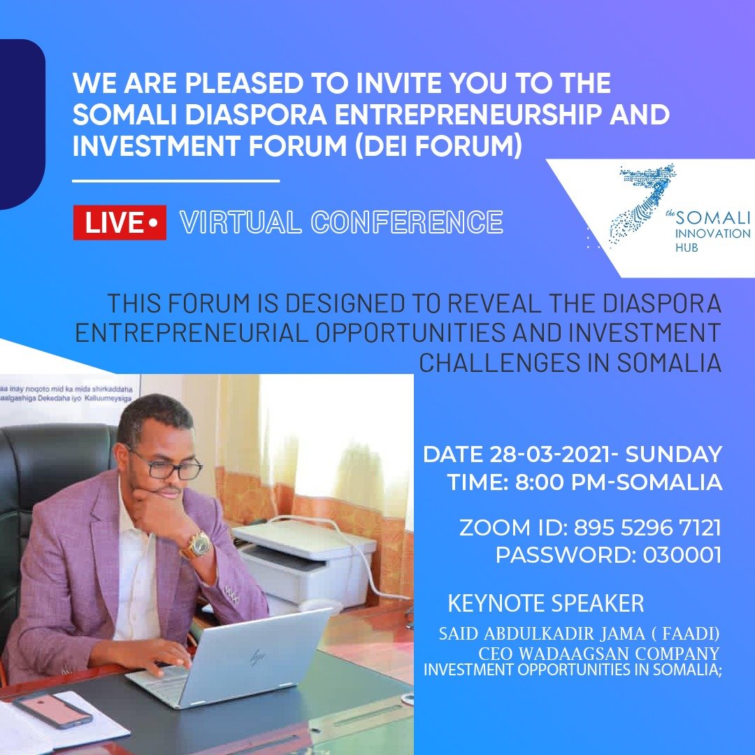 SiHubSomalia's tweet photo. Join us to meet our Keynote speaker said Faaddi of GaracadPort.
#DEIForum https://t.co/49ZGNY5ahC