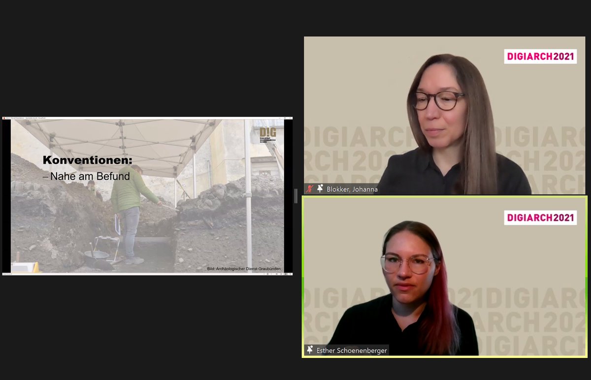 DigiArch2021's tweet photo. Mit Konventionen brechen! #digiarch2021 #estherschönenberger #adzh #virtuell #virtuel #excavation #grabung #auswertung https://t.co/HWBRvAibJ2
