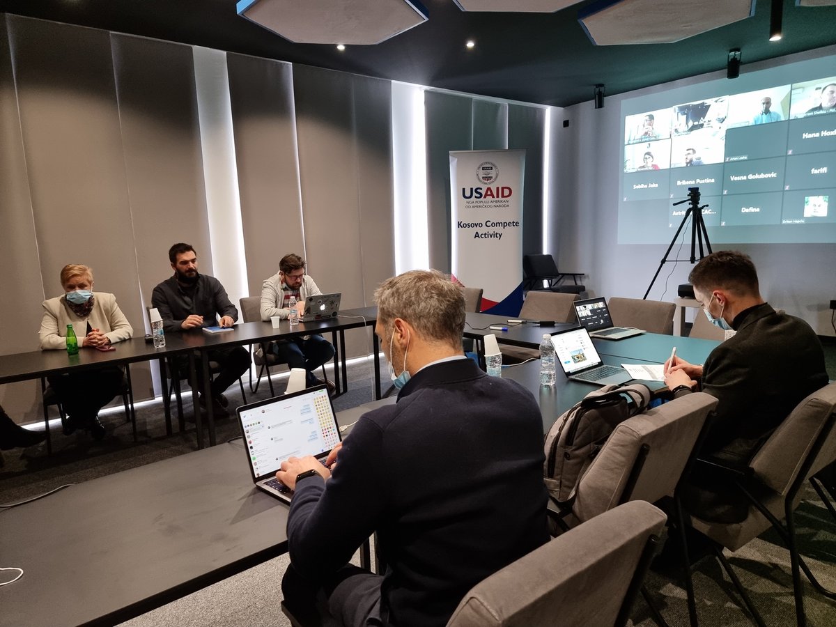 ICKosovo's tweet photo. Happening now: coordination meeting with @USAIDKosovo Compete Program, @STIKK_KS, functional experts, ICT stakeholders and potential beneficiaries. https://t.co/jBnSlcl1Pa