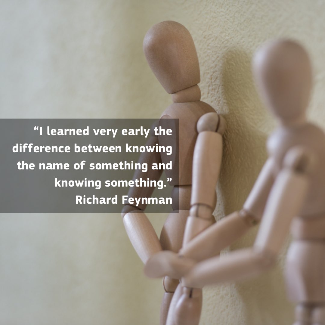 GenSemanticsEU's tweet photo. Quote from Richard Feynman curated by the Citizen @citizen celebrating his 14 years on Twitter... “I  learned very early the difference between knowing the name of something and knowing something.” #generalsemantics https://t.co/pZbzmU5VqY