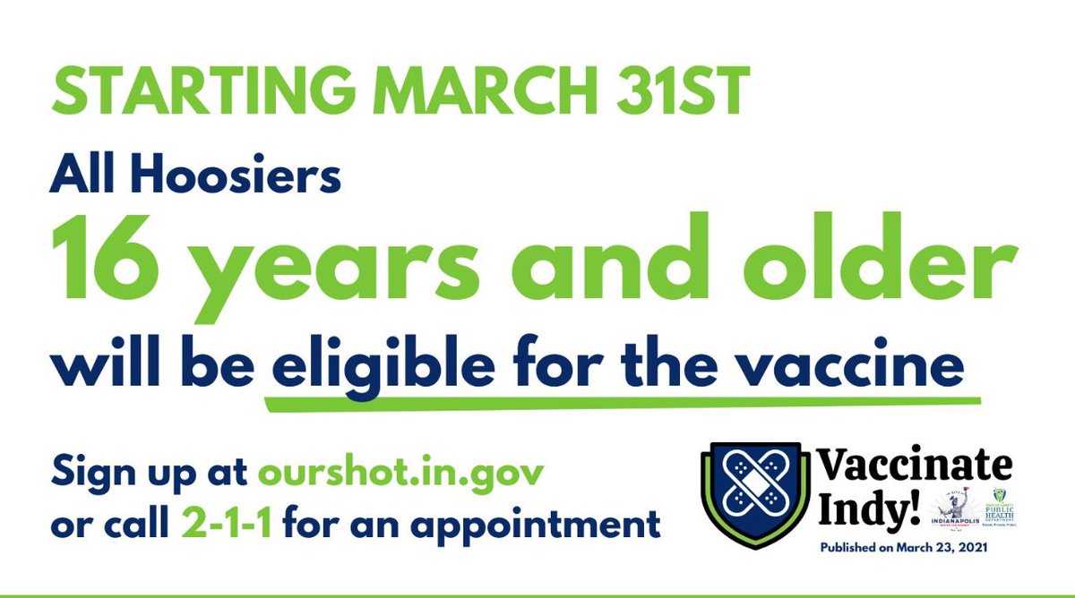 Shortridge's tweet image. Important #COVID19 update for anyone 16 years or older!