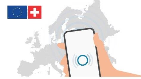 rki_de's tweet photo. Version 1.15: 🇩🇪 🤝🇨🇭

Gute News für Grenzgänger und Reisende: Die #CoronaWarnApp und die Schweizer App @SwissCovid sind jetzt verknüpft.

App-Nutzer werden informiert, wenn sie mit einem Nutzer der anderen App in Kontakt waren, der später positiv getestet wurde.

@SAP @BMG_Bund https://t.co/xMWLvuXEnA