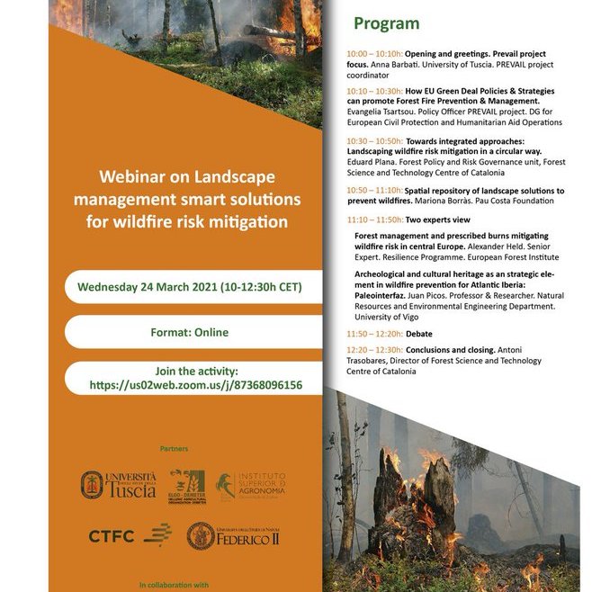 PauCostaF's tweet photo. #Prevail 📡 NOW LIVE! 
#PCF will explain the new 🗺️ map to make the #LandscapeSolutionsToPreventWildfire 🔥 available in the #LessonsOnFire 🔗https://t.co/gWFR0u0pfB @eu_echo
👀https://t.co/dRS7TyMMtu
@ctforestal @isagronomia @efiresilience https://t.co/LlK6gJ6AMK