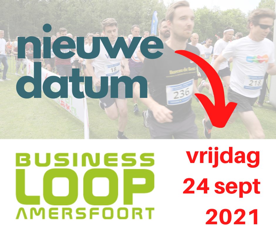 Businessloop's tweet image. We hebben weer iets om naar uit te kijken: de @Businessloop #Amersfoort 2021 vindt dit jaar plaats op vrijdag 24 september. Zet het in je agenda en haal je hardloopschoenen maar uit de kast!

➡️ En meld je met je team aan voor de 5 of 10 km via: businessloop.nl/inschrijven