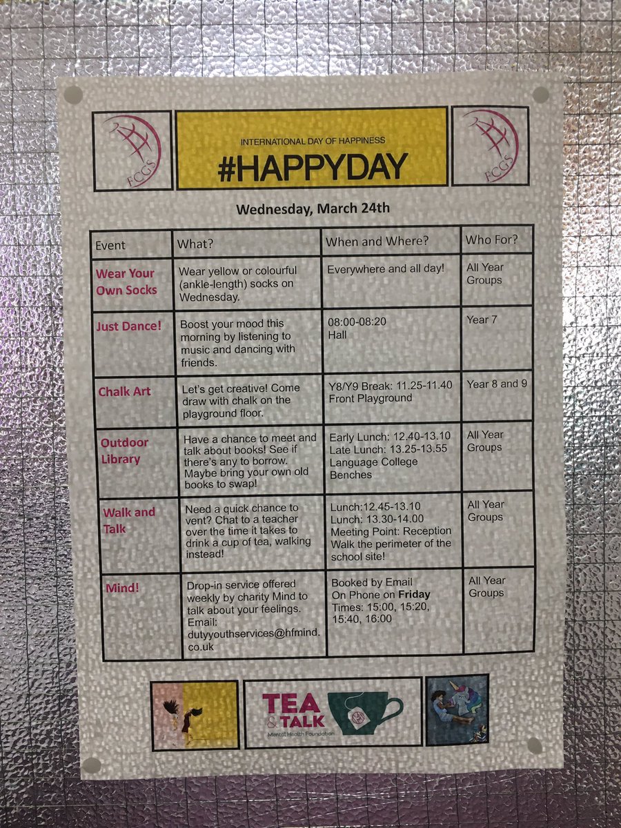 FCGS_PSHEE's tweet photo. Events on today! Let’s get #happy during #InternationalDayOfHappiness 💐 https://t.co/crkKShSNu5