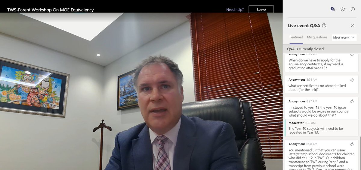 Workshop for Parents on MOE Equivalency update <a href="/official_TWS/">The Westminster School Dubai</a> <a href="/TwsVijaya/">Viji Sathyan Head of School / Deputy CEO TWS Dubai</a> <a href="/lalisaji/">Lali Saji TWS</a> <a href="/ahmedaboali0/">Ahmed Ali</a>