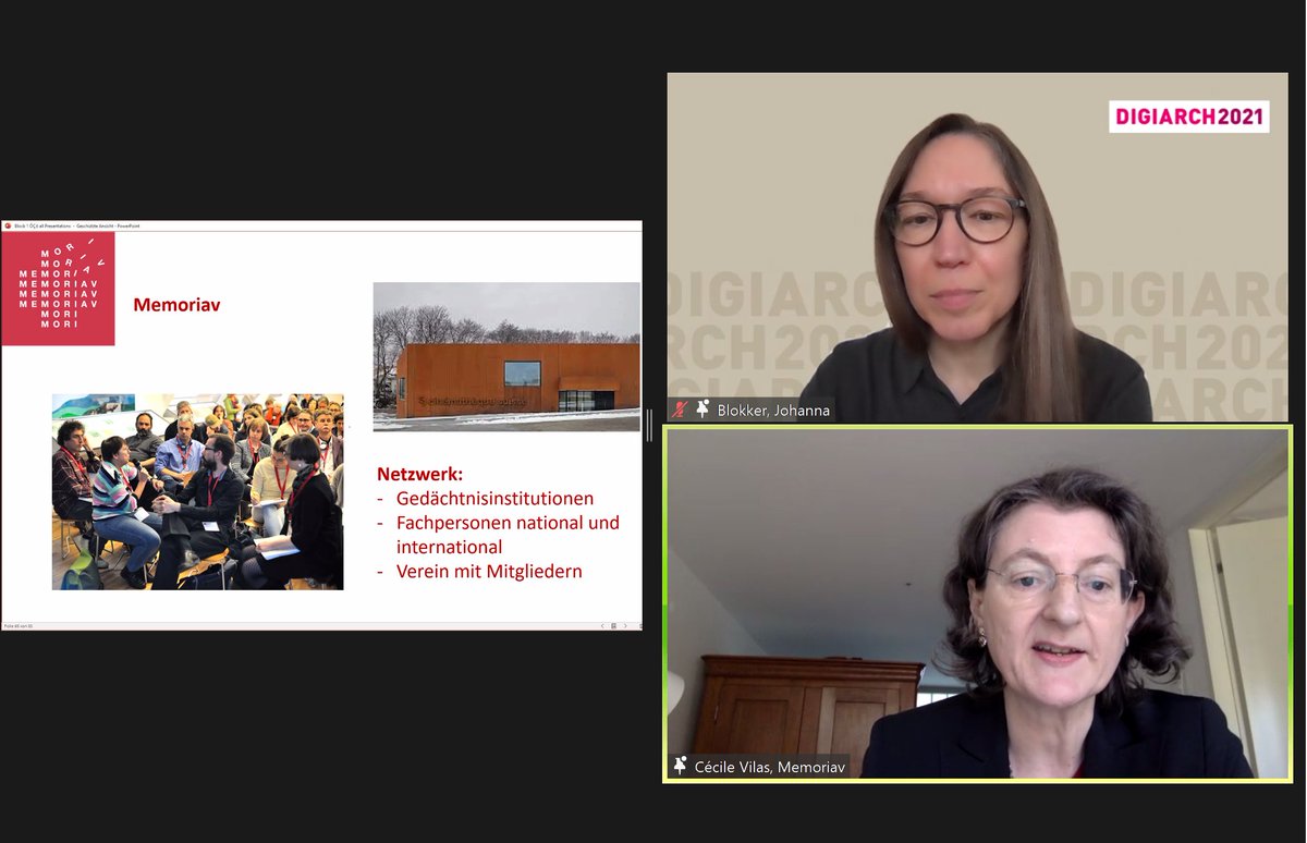 DigiArch2021's tweet photo. Digitale Gedächtnisinstitution 🤩 #digiarch2021 #memoriav #cécilevilas #virtuel #virtuell #archiv https://t.co/aevPhHmtWs