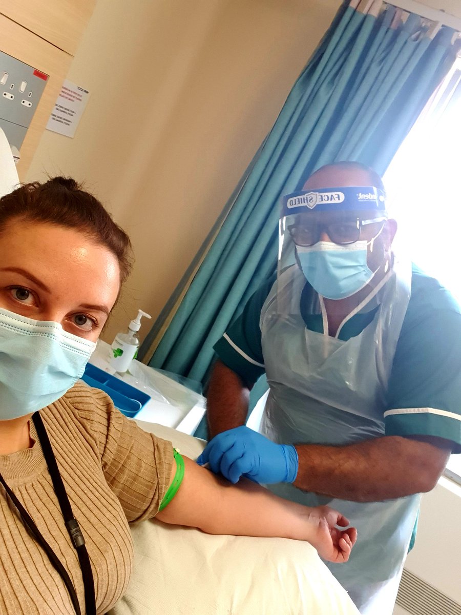 WooWooIngham's tweet photo. Those who work in Research take part in Research 🤣. Participating in a trial exploring specific immune responses in COVID-19. I promise I'm smiling behind my mask! @LancsResearch @LancsHospitals @mathew4_anuj #whywedoresearch #wenurses https://t.co/OgA88B5kh3