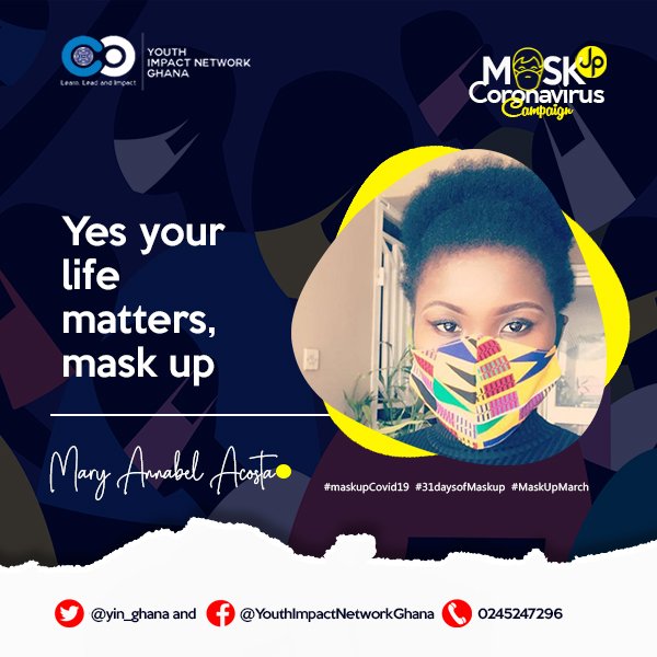 yin_ghana's tweet photo. DAY 2️⃣4️⃣ of #31daysofMaskup
Our life matters, MASK UP 😷
#MaskUpMarch
#maskupConvid19
#31daysofMaskup https://t.co/NkIstTQixz