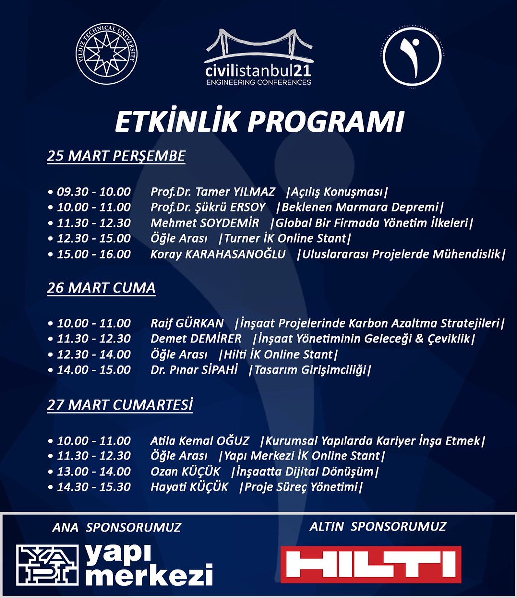 ytuyapikulubu's tweet photo. İşte beklenen ân geldi!
Civilistanbul’21 için SON 1 gün!

Siz de inşaat sektörü alanında yapılan bu eşsiz etkinliğe katılmak istiyorsanız kaydolmayı unutmayın!

Kayıt için:
https://t.co/oiCcur0wv5

İletişim: civilistanbul@gmail.com

#civilistanbul #ytüyapıkulübü #surewecan https://t.co/hm6jOrM57t