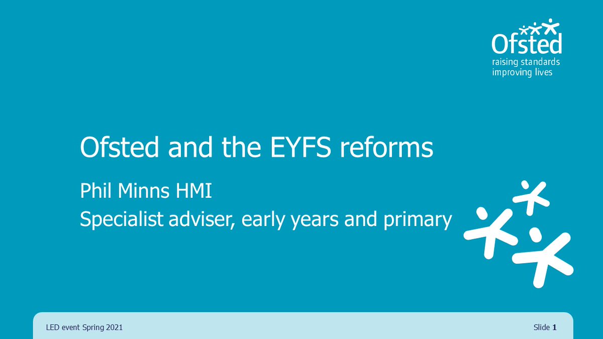 FoundationYears's tweet image. .@PhilMinns is sharing key messages from @Ofstednews around the #EYFSreforms #LEDevents
