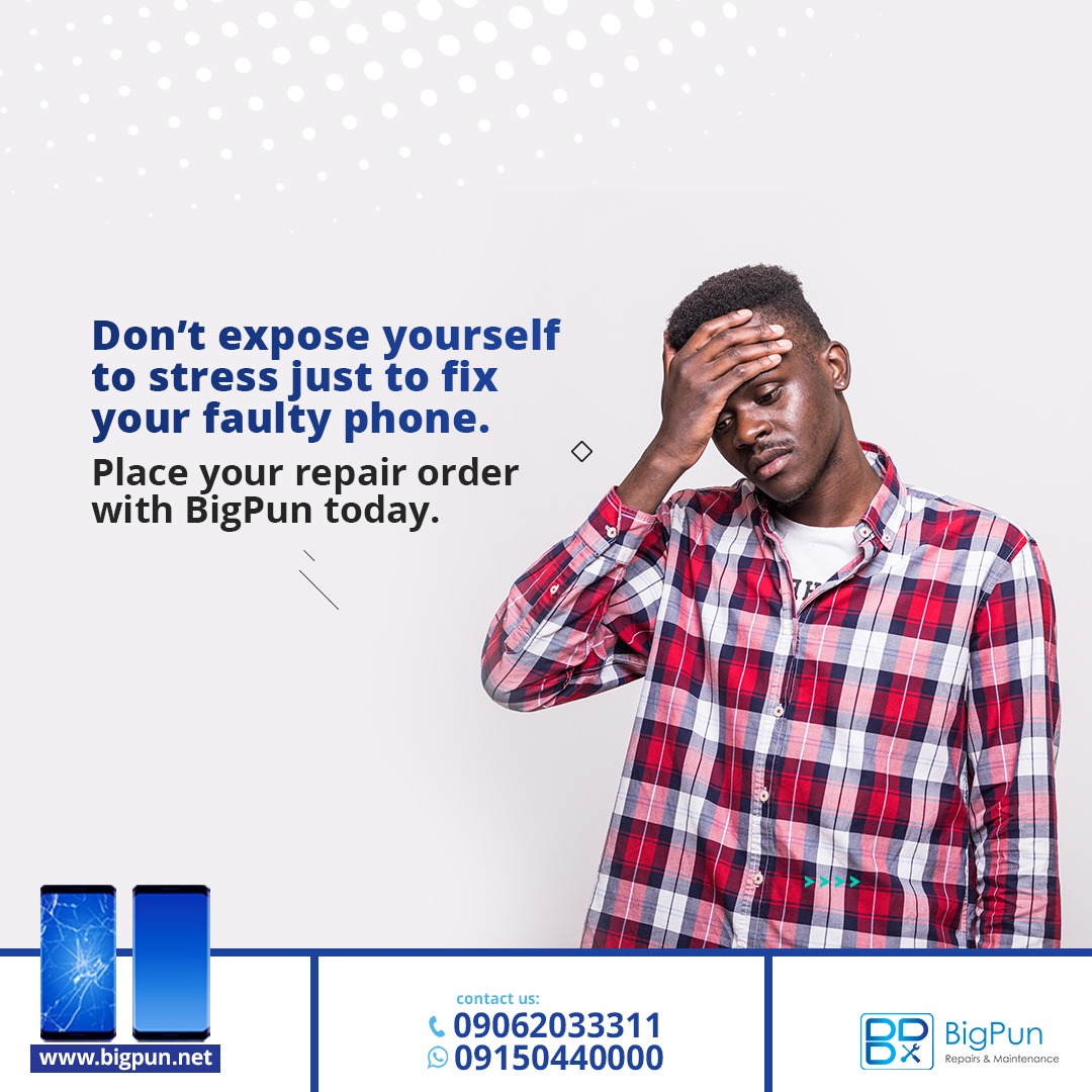 BigPun_Repairs's tweet photo. Do not unnecessarily expose yourself. Fix your faulty phone at your convenience.
At #Bigpun, we handle all your phone repair needs with topmost care and deliver within 24-48 hours.
Give us a trial by placing your phone repair order today at https://t.co/Ns3rIJvodV  #JustFixIt https://t.co/fkmfxyaXw6
