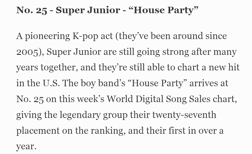 SJ_Billboard's tweet photo. Forbes Mention SuperJunior as a legendary group after their Song House Party charted on World Digital Song Sales Chart at #25
Recoomender:@justordinary30

#SUPERJUNIOR #HouseParty 
Link:https://t.co/pXI5ORbyOj https://t.co/LdPnAenaaP