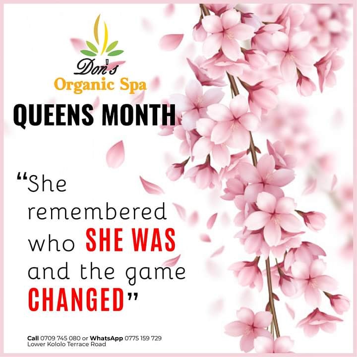 DonsOrganicSpa's tweet photo. Still about our Queen's month. Our queens still enjoy discounted #spa treats until end of March.

 #mindbodysoul #womensupportingwomen #spa
#massage #QueensMonth #womensdayspecial 
https://t.co/FNtZG0eTyB
Call or whatsapp 0775159729 https://t.co/Jrg2Ya8ssf