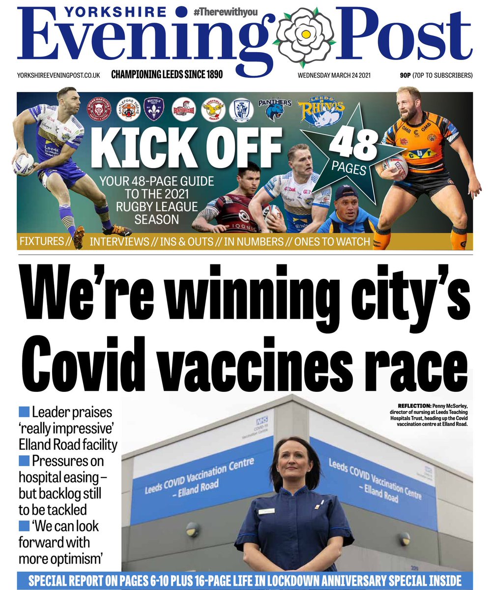 PeterSmithYEP's tweet image. FREE in today's YEP - a 48 page #rugbyleague season preview magazine. All Yorkshire clubs covered. Please #buyapaper support our coverage of the game.
@leedsrhinos @ctrlfc @WTrinityRL @DewsburyRams @FevRoversRLFC @BatleyRLFC @HunsletRLFC
@YEPSportsdesk @LeedsNews