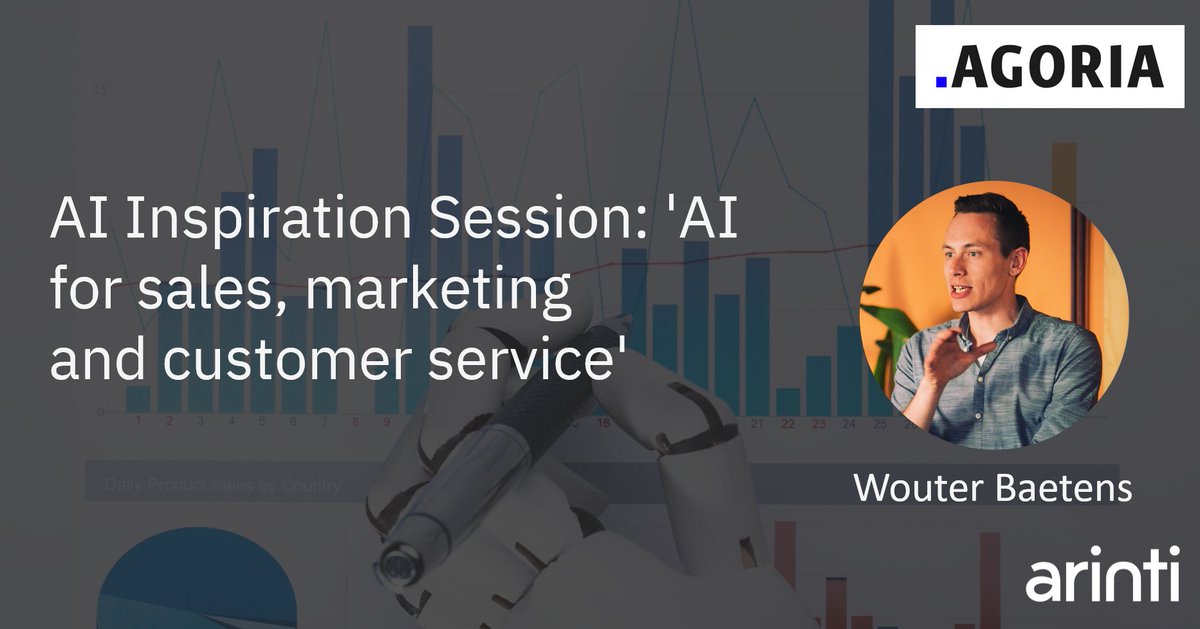 Our Managing Partner <a href="/wouterbaetens/">Wouter Baetens</a> and Robin Rietveld will be present at the AI Inspiration Session from <a href="/Agorianl/">Agorianl</a> on 26 March.

They will talk about <a href="/Unilever/">Unilever</a> and the hottest topic in #AI: Sales Forecasting.

Intrested? Register here 👉 bit.ly/3eYkhUS

#webinar #arinti