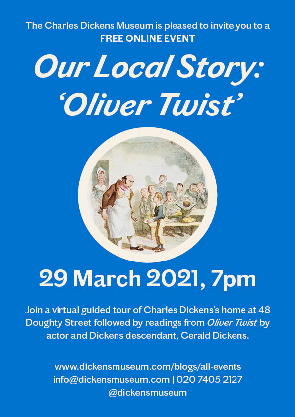 FoundlingMuseum's tweet photo. Join the @DickensMuseum's free virtual event on 29 March, celebrating Dickens the storyteller and Oliver Twist, his most popular tale. Book at https://t.co/cWycgkJdFQ https://t.co/ST3VxBKWr2