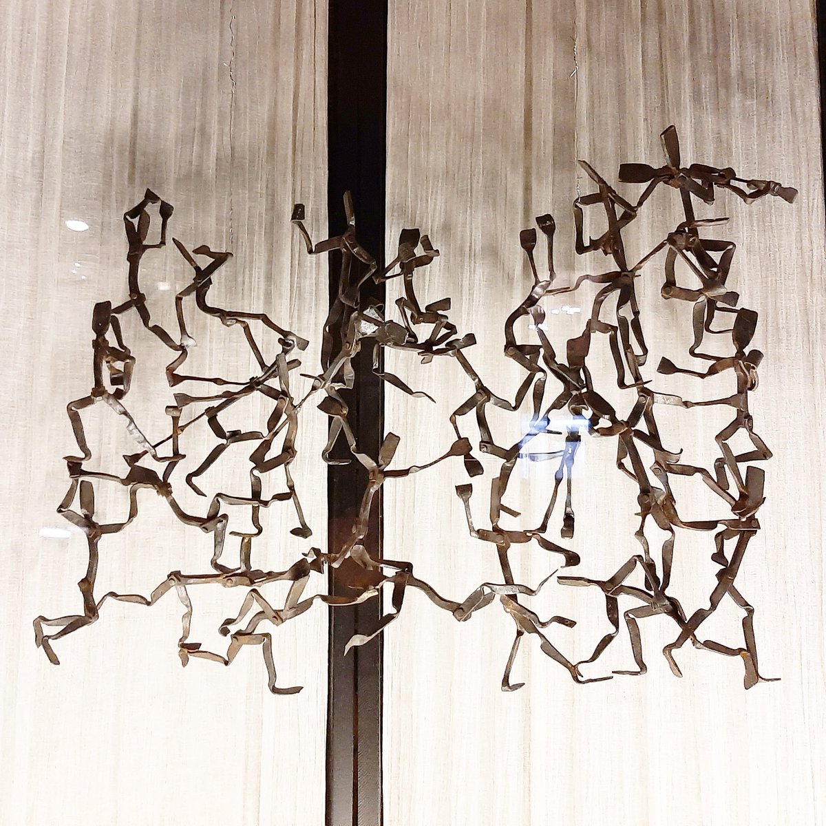 In our #gallery window my #artwork of <a href="/museodelprado/">Museo del Prado</a> :) #forged #metal #sculpture #prado #museum #scetches
