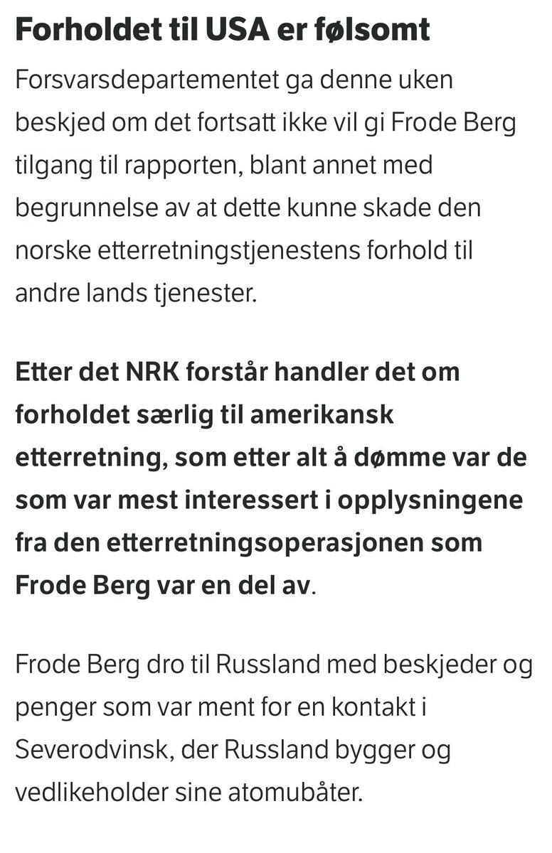 Skal norske myndigheter holde en rapport vekke fra personen den handler om for å ikke gjøre amerikanerne sure?