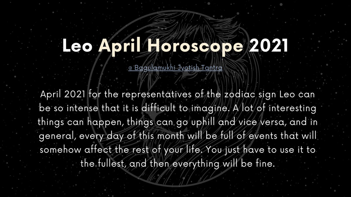 bjtofficial's tweet photo. ♌ Leo April Horoscope 2021 👇
...Know more 👉 https://t.co/mU1D80ax5X

#leo #horoscope #ZodiacSigns https://t.co/SmlvoEARkj