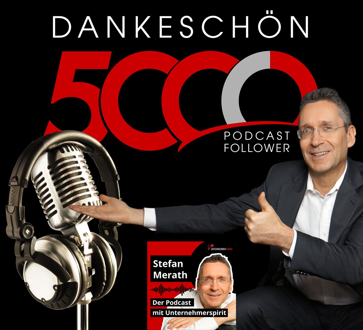 DANKESCHÖN ... das muss man an dieser Stelle auch mal sagen dürfen. Mein Podcast erfreut sich sehr großer  Beliebtheit. Und heute darf ich mit euch ein Jubiläum feiern ... über 5️⃣0️⃣0️⃣0️⃣ Unternehmer und Unternehmerinnen folgen meinem Podcast-Kanal. unternehmercoach.com/content/podcast