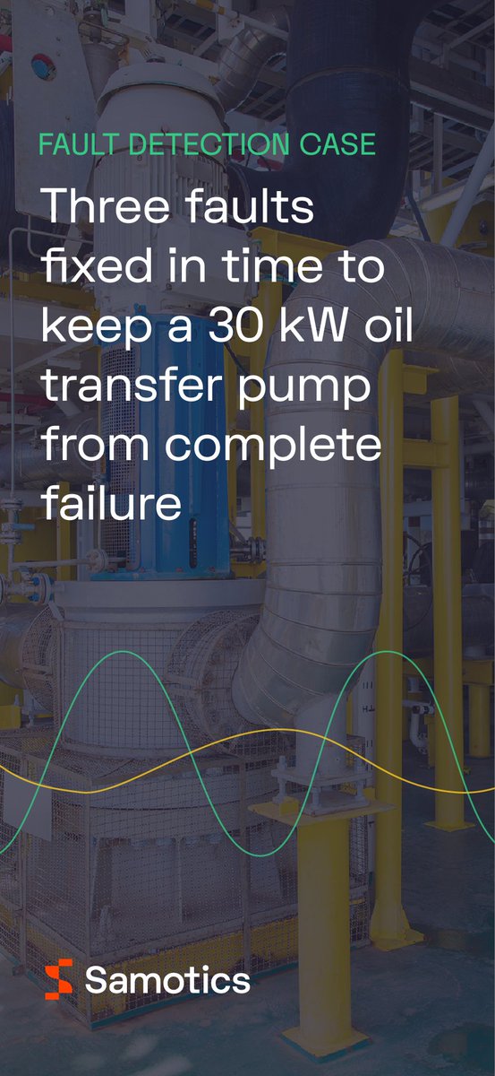 Samotics's tweet photo. It’s #FaultDetectionWednesday! What pointed to 3 degraded components in a 30 kW oil transfer pump?
Check out the case study below to find out, & let us know in the comments 👇 what #pumpingsystem failures you encounter most often.
#reliabilityengineering #maintenancemanagement https://t.co/mh2nYPg86A