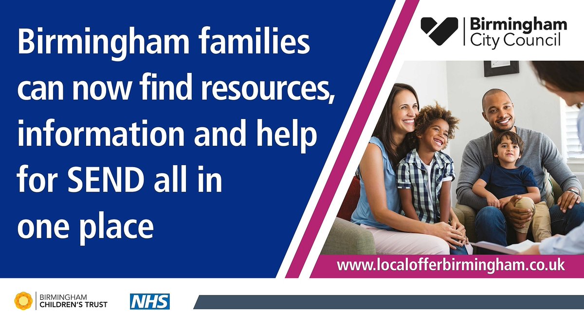 BhamCityCouncil's tweet photo. Do you have a child with Special Educational Needs or Disability (SEND)? Here's how they can get the help they need as early and easily as possible: https://t.co/FoLXO6j2Fi https://t.co/fnthhJDLZK