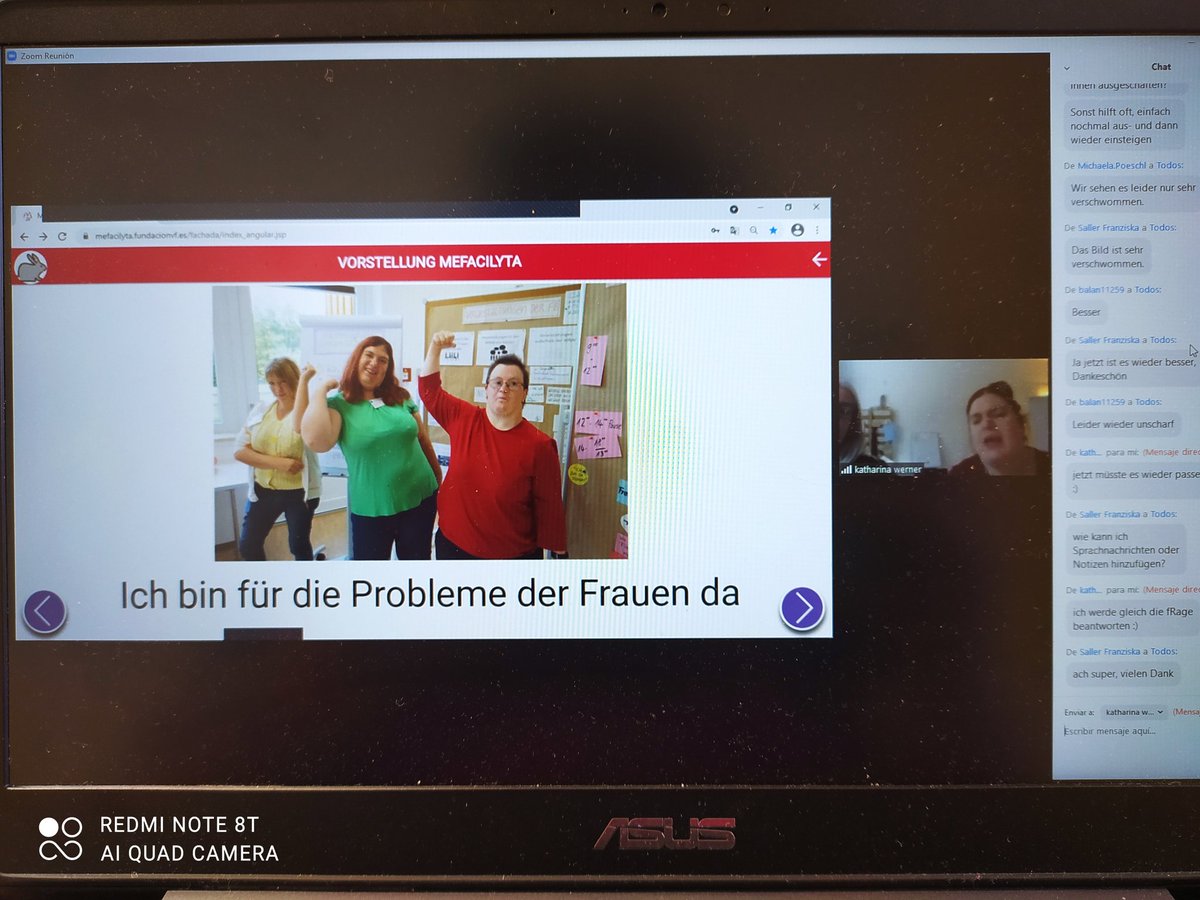 Desdelsuelo1's tweet photo. Marianne from Germany is presenting  her job within @mefacilyta LeTITBe Project. Co-funded by the Erasmus + Programme.   Technologies that make possible the  participation in diferent scenarios. Use the technology to mitigate dificulties https://t.co/b68M1za2jg