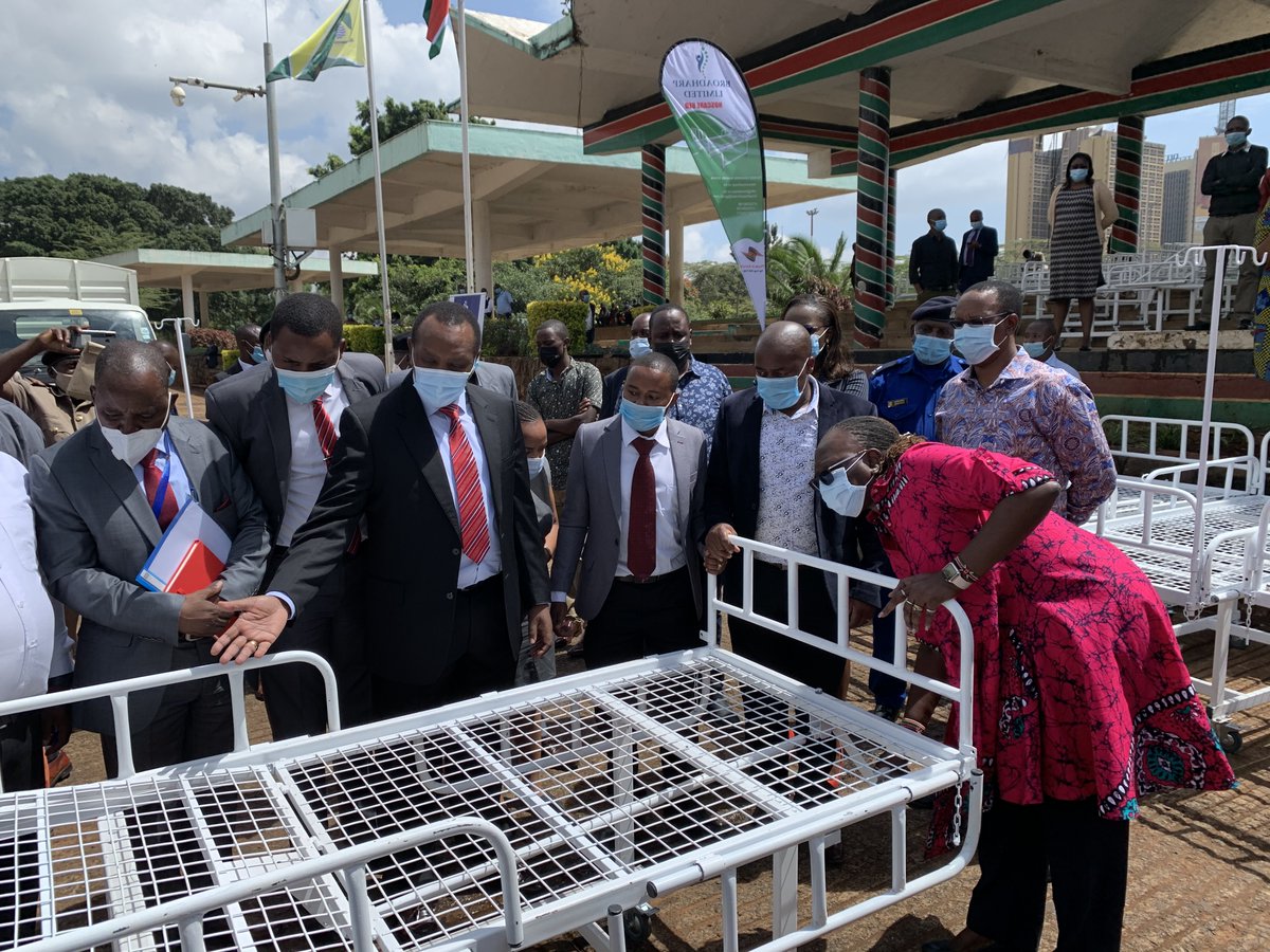Ps_AmbKaberia's tweet photo. In fulfillment of HE The President's directive, today @IndustryKE  launched the first batch of 500 hospital beds courtesy of @InteriorKE, as an effort to promote #YouthEmpowerement and #BuyKenyaBuildKenya. 

@maina_betty @Karanjakibicho @Trade_Kenya    

#UstawiKenya https://t.co/yshZ8KVSan