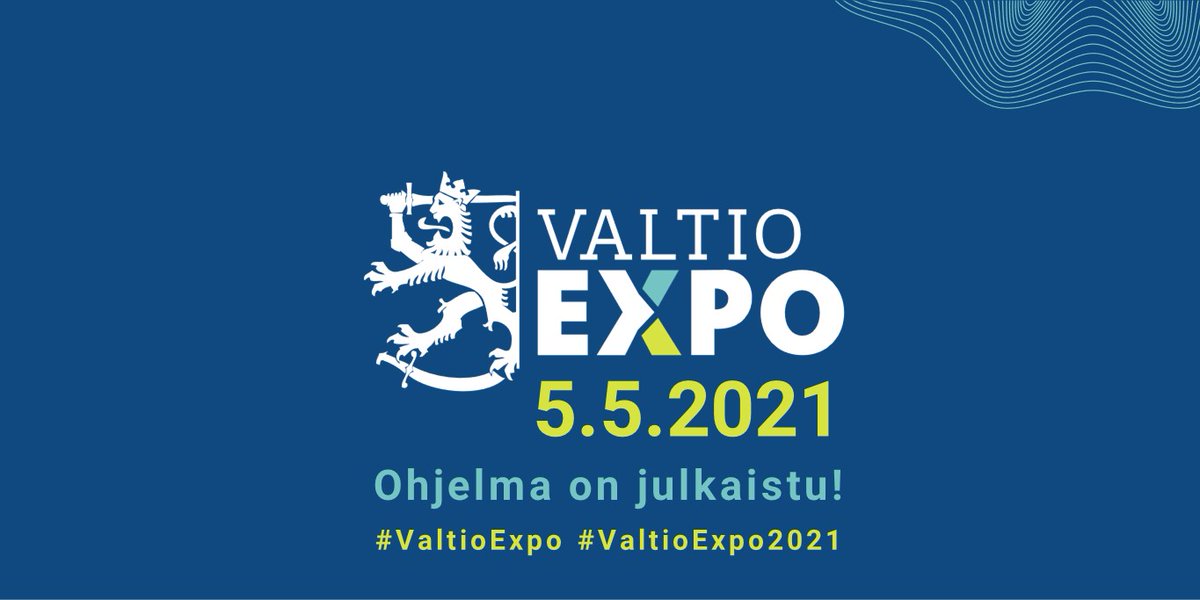 Valtiokonttori's tweet photo. 📢Valtio Expo 2021 ohjelma on nyt julkaistu! Luvassa on huima kattaus kiinnostavia puheenvuoroja niin valtionhallinnon asiantuntijoilta ja kumppaneilta kuin talouden, urheilun &amp; kulttuurin kentiltä. Käy katsomassa koko ohjelma ja tule mukaan!
👉https://t.co/zHDdnFKIvR #ValtioExpo https://t.co/qEoOFX9peR