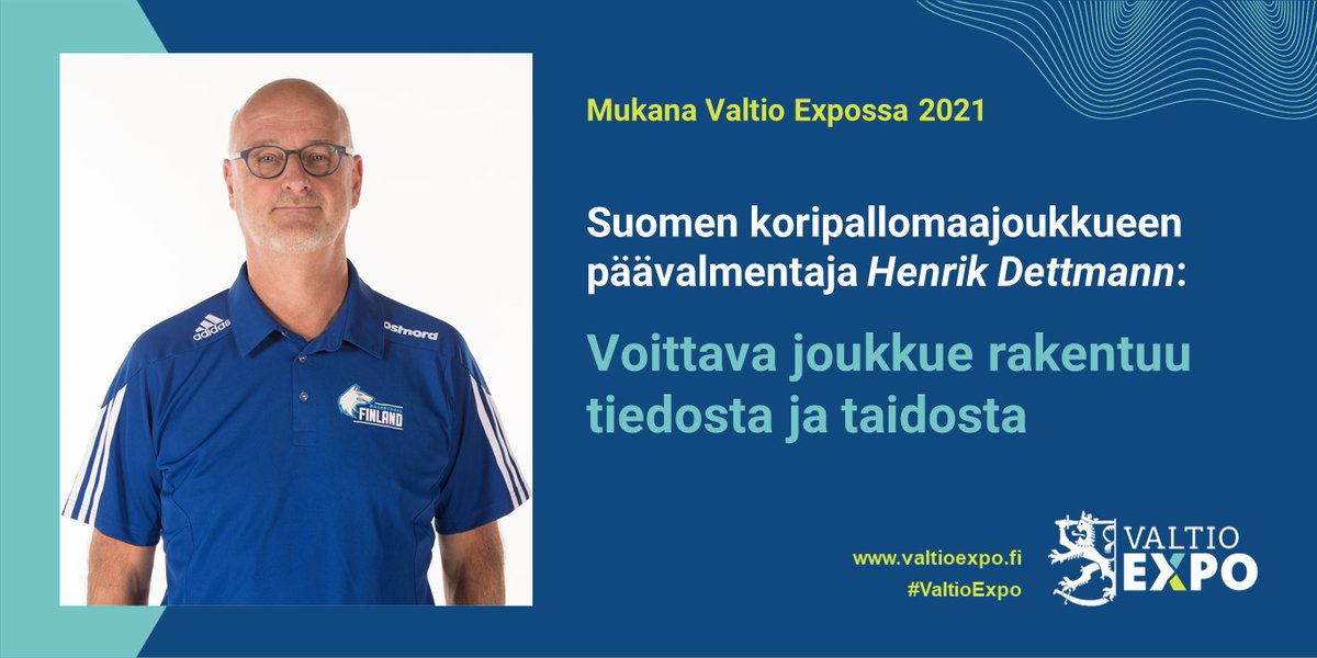 Valtiokonttori's tweet photo. Suomen koripallomaajoukkueen päävalmentaja
Henrik Dettmann: Voittava joukkue rakentuu tiedosta ja taidosta #ValtioExpo #ValtioExpo2021 #johtaminen https://t.co/ob4wCKoz2A