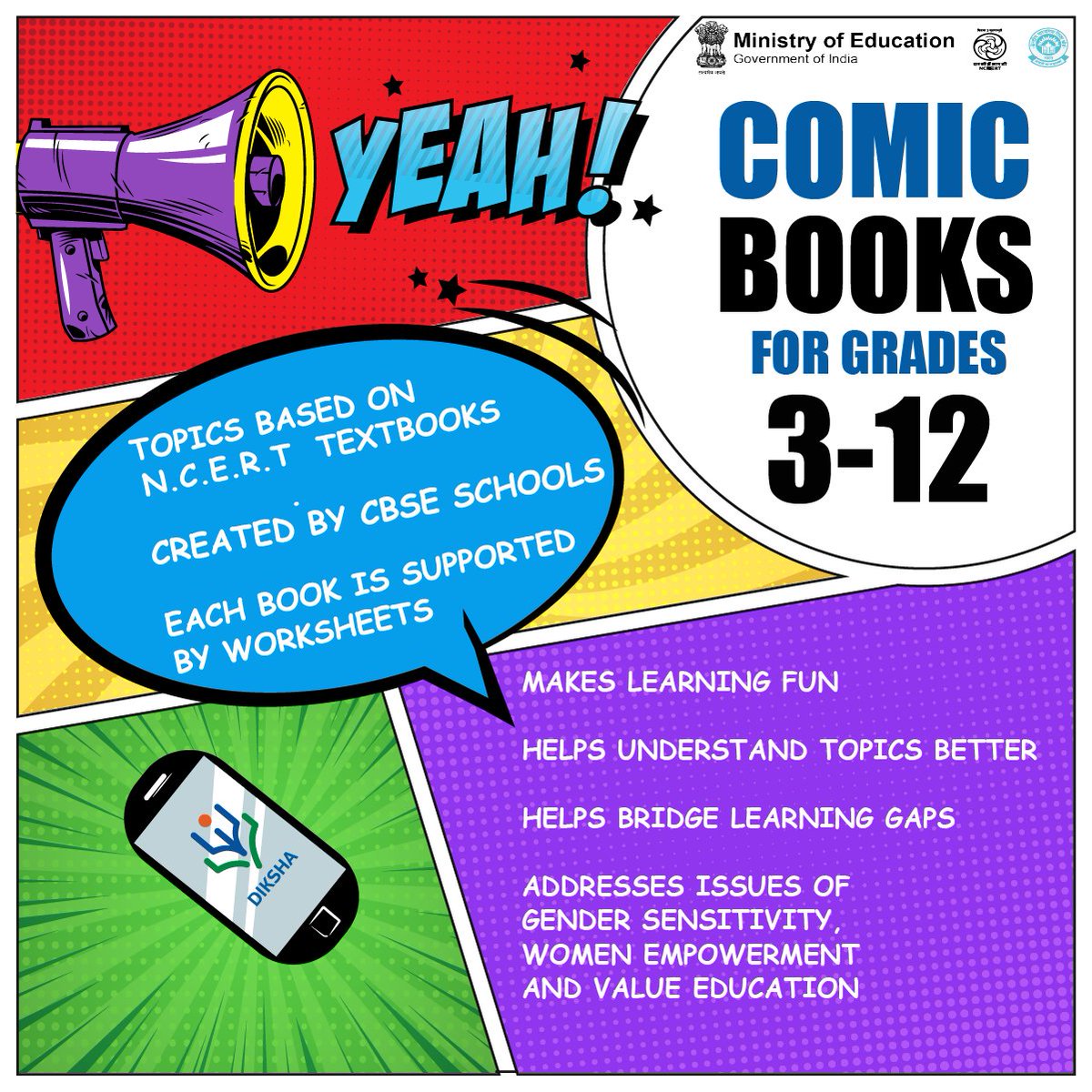 cbseindia29's tweet photo. #cbseforstudents #Students #learningwithjoy #teachers #comicbooks 

The idea of #learningwithjoy comes alive now with 100+ comic books created by @cbseindia29 and curated by @ncert https://t.co/ILhWpfgTzg