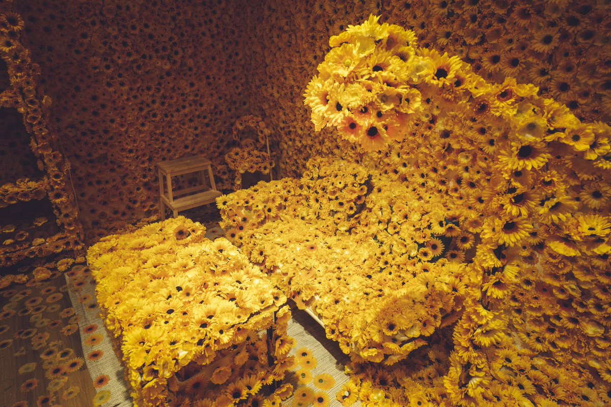 草間彌生美術館にあるひまわりの部屋🌻