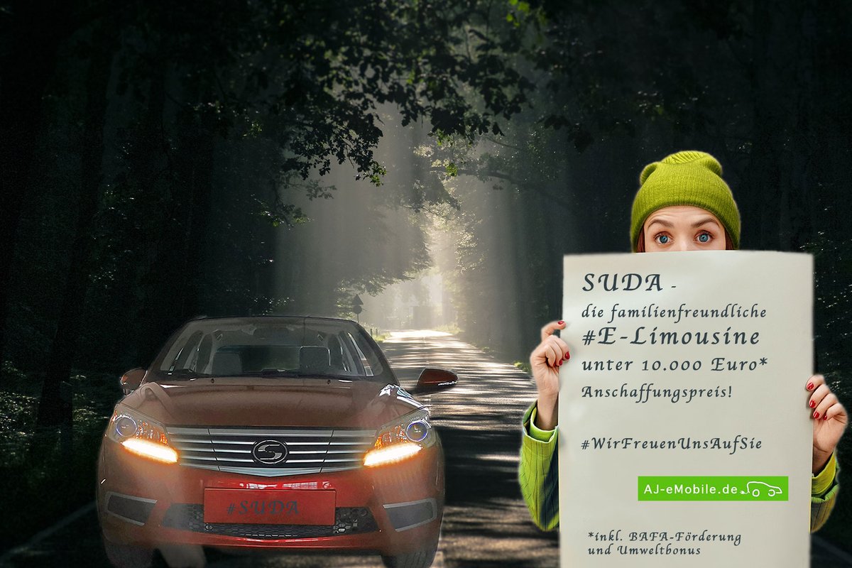 EmobileAj's tweet photo. #SUDA #familienfreundliche #Elektrolimousine #Emobil sehr günstiger Anschaffungspreis - #BAFA #Umweltbonus https://t.co/Vx9EomcfqZ