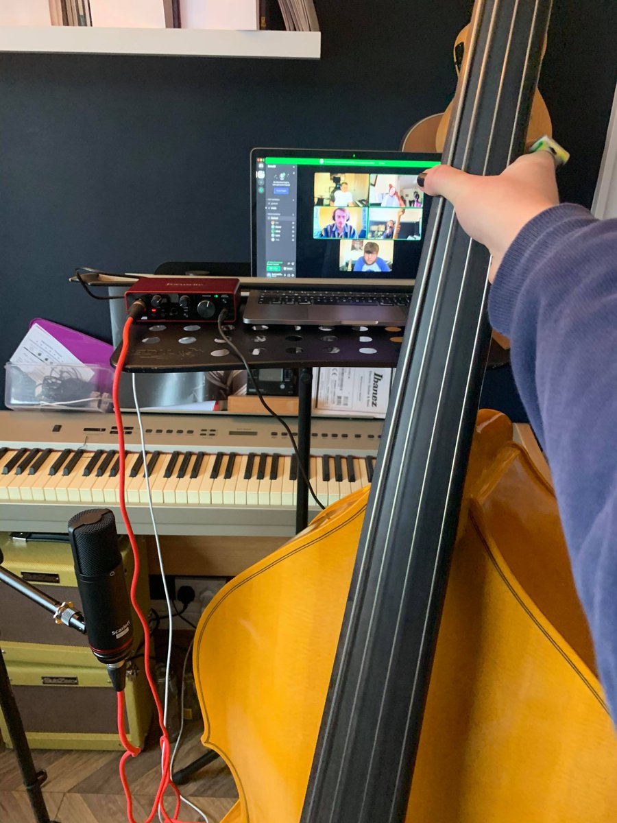 SamadhiBand's tweet photo. 🌿 We are back recording, with our new @WeAreFocusrite audio interfaces that we now have thanks to the bursary at @jazz_north ! We hope you're looking forward to some new high quality music! 🌿

#jazz #folkjazz #jazznorth #improvisation #clarinet #cello #doublebass #guitar https://t.co/SYFrjgMKrw