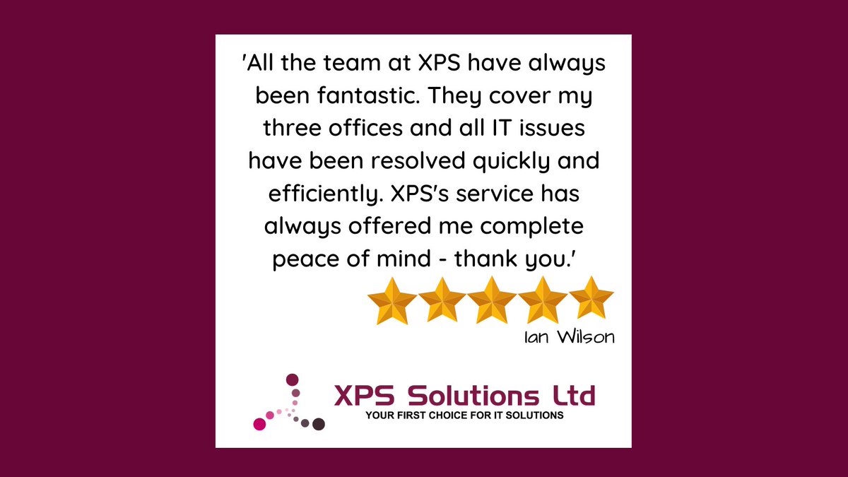 XPSLtd's tweet photo. It's that simple; peace of mind. Knowing you can pick up the phone and get your issue resolved quickly and efficiently π Thanks for the great testimonial Ian!
#XPSSolutions #ITSupport #testimonial https://t.co/1RF5rsMIzB