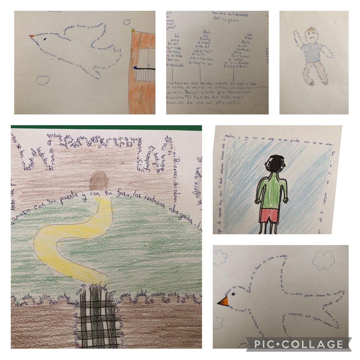 maristassegovia's tweet photo. 6° de primaria realiza caligramas sobre poemas en nuestra Semana Cultural. #MaistasSegovia https://t.co/RO9ITHShAO