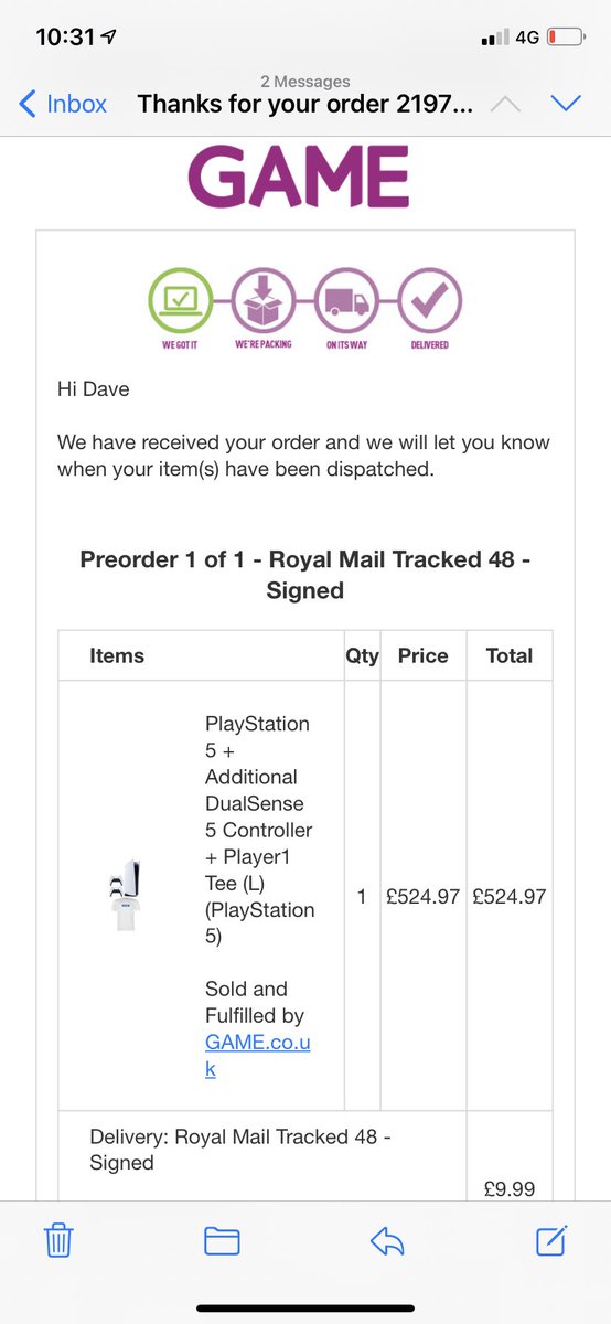 davebutt1176's tweet photo. @PS5StockAlertUK Finally got one https://t.co/pJXKQBbCw9