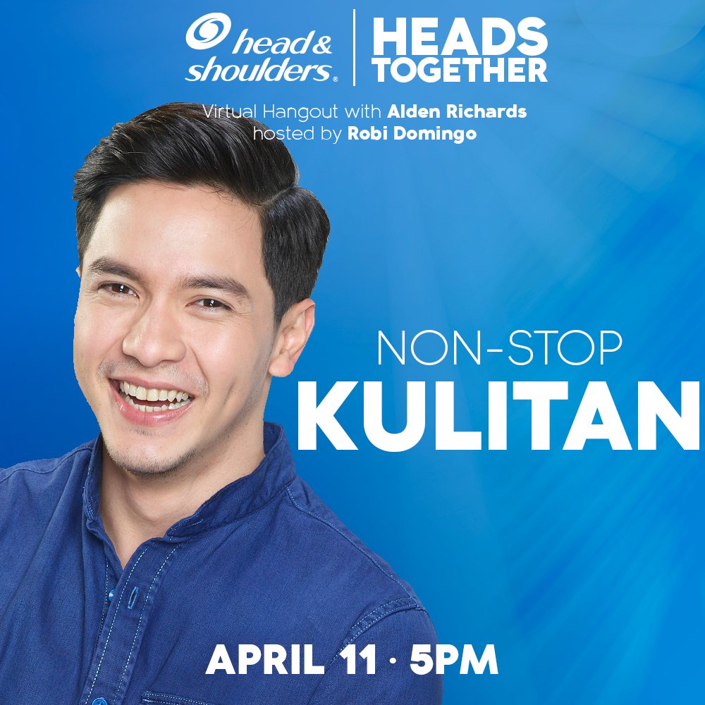 HeadShouldersPh's tweet photo. Excited ka na ba sa April 11? 😁

Q&amp;A, games, and non-stop kulitan with the Pambansang BAE @aldenrichards02, hosted by @robertmarion!

It’s a one-of-a-kind #HeadsTogether virtual event you shouldn't miss!

#HeadAndShouldersPH
#NoITCHuations https://t.co/73y1qK7bKw