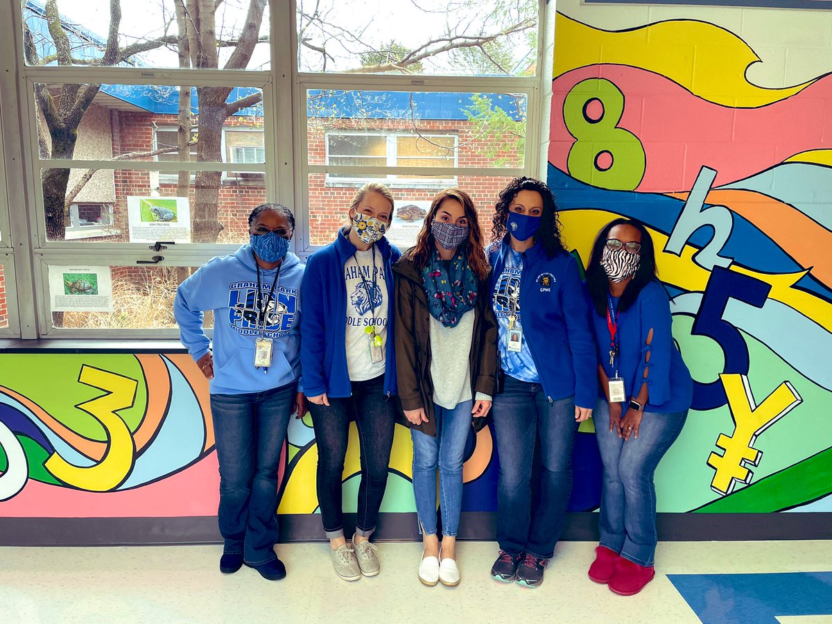 GpmsSchool's tweet photo. GPMS School Counseling Department 🤗💙🤍🦁 #CounselingSquad #teamworkmakesthedreamwork #bettertogether #PWCSCounseling #LionPride
.
@GrahamParkMS @Ms_KSmith_ @LXantus @BDAGIRL4SURE @marygarecht @MariaRamadane https://t.co/L4aJoIBQTn