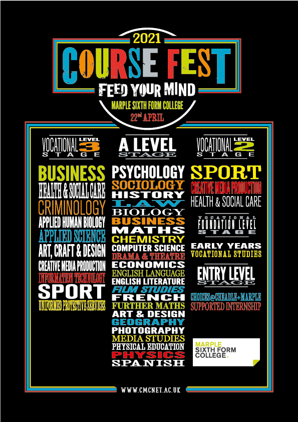 MarpleSFC's tweet photo. Want to attend COURSEFEST, our LIVE lesson event?  This is an exclusive event for applicants only so why not become exclusive by applying now?  

 Go to: https://t.co/ZKGw5R3fSa

#FuelYourPassion 
#CheadleandMarpleCollege 
#Cheadle 
#Marple 
#Stockport https://t.co/ujuWsPvEDk