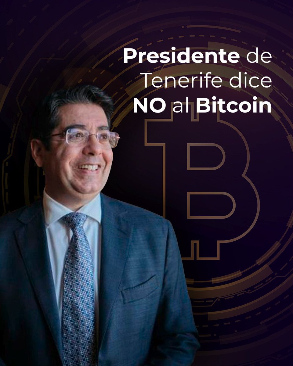 emprnddr_es's tweet photo. Presidente del Cabildo de Tenerife, Pedro Martín, dice NO al BITCOIN 🚫🤦
Puedes leer más en https://t.co/5gZJCNKu3X https://t.co/HMVKK2CaEM