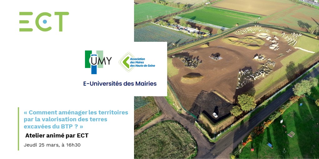 groupe_ECT's tweet photo. E-Universités de l’Union des Maires des @hautsdeseinefr #AMD92 et des @MAIRES78.
Le 25 mars à 16h30, #ECT animera un atelier sur l’#aménagement des territoires par la valorisation des #terresexcavées, avec Ivica Jovic, 1er adjoint au maire d’Epône (78).
https://t.co/2YtxTvj588 https://t.co/yuWmrdUjsI