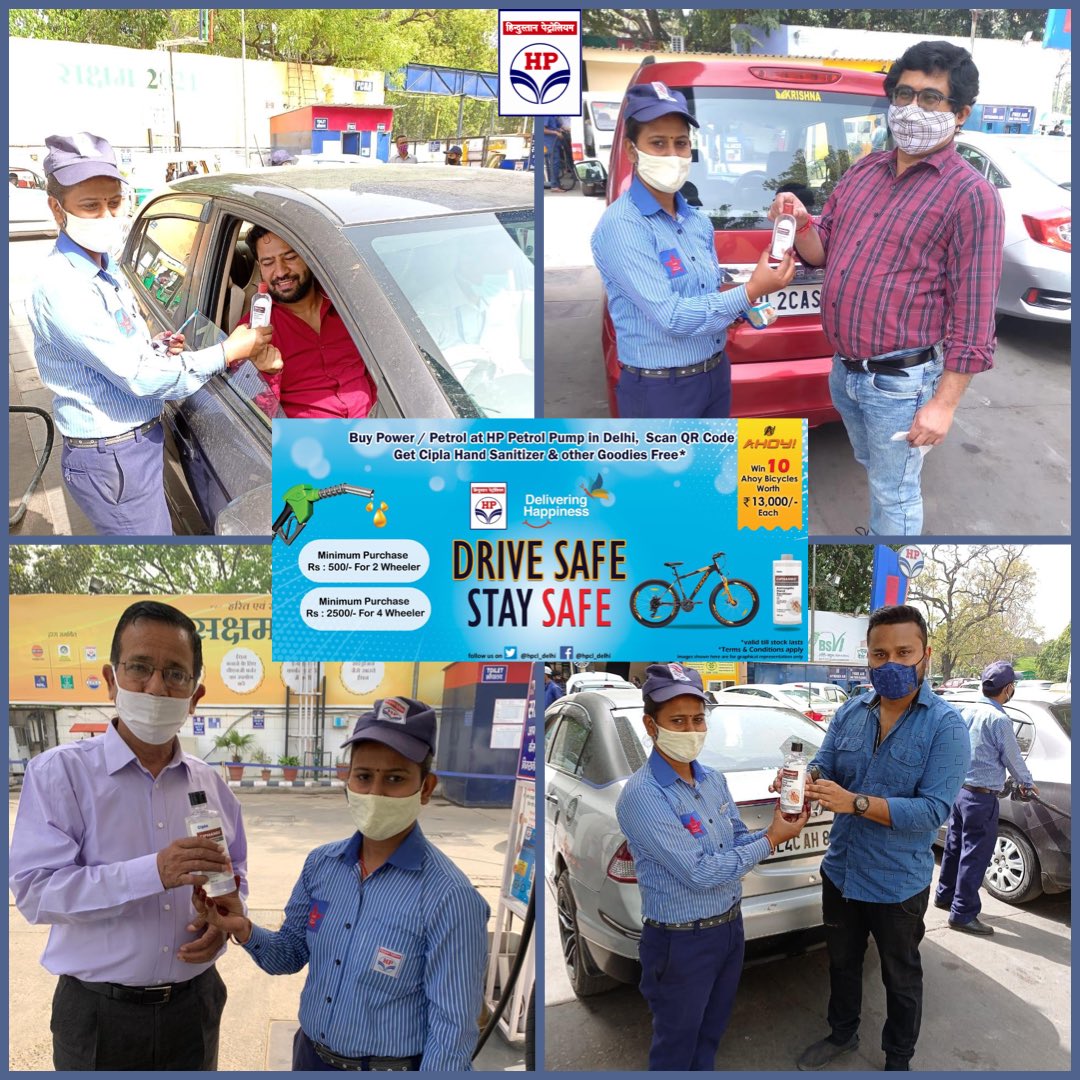 AutomotivesHp's tweet photo. Fuel Safe , Feel Safe only with @HPCL ! 

Visit us in South Delhi and get free* #Cipla Hand Sanitizers! 

Location 📍- https://t.co/dl3kiVIjO6 

@MehtaniRajesh @baghramesh1 @jindalhpc @Rg03Goel @hpcl_retail @HPCL_Delhi @Abhishe51073212 

#DeliveringHappiness 

*T&amp;C Apply ! https://t.co/bSfEWjdNZX